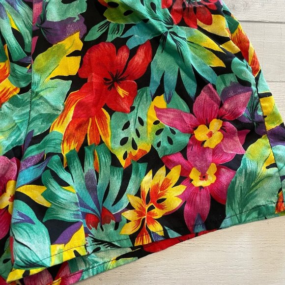 Blue cabana vintage women’s floral Hawaiian shorts‎ - Picture 2 of 10